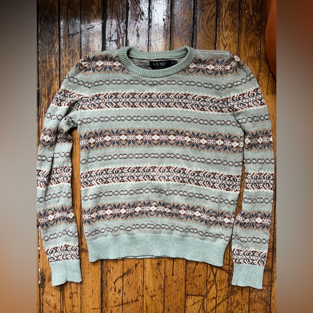Lauren Ralph Lauren Fair Isle Knit Crew Neck Sweater
